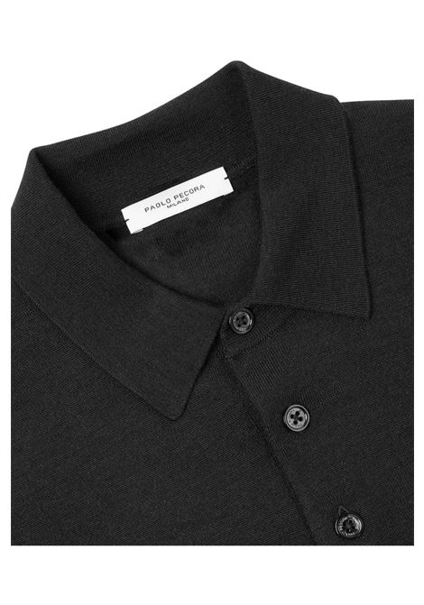 Polo in Lana Extrafine colore nero PAOLO PECORA | Polo | A010 F0019000